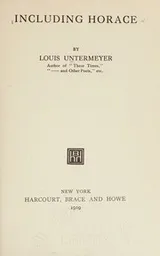 Cover of Including Horace,