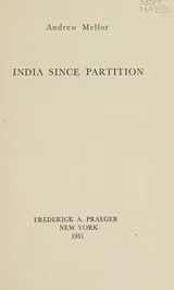 Cover of India since partition