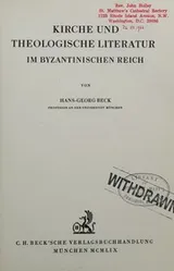 Cover of Kirche und theologische Literatur im Byzantinischen Reich