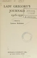 Cover of Lady Gregory's journals, 1916-1930,