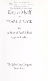 Cover of Essay on myself, and A study of Pearl S. Buck