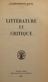 Cover of Litterature et critique