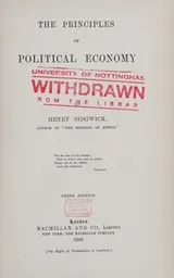 Cover of Principles of political economy