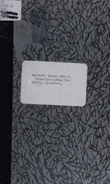 Cover of Promotion ideas for public libraries