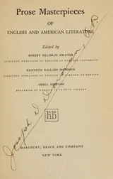 Cover of Prose masterpieces of English and American literature