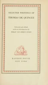 Cover of Selected writings of Thomas de Quincey