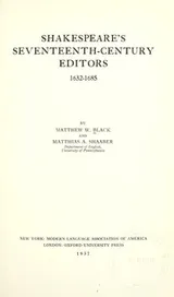Cover of Shakespeare's seventeenth-century editors, 1632-1685