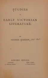 Cover of Studies in early Victorian literature