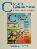 Cover of C student solutions manual to accompany C how to program