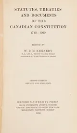 Cover of Statutes, treaties and documents of the Canadian constitution, 1713-1929