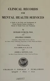 Cover of Clinical records for mental health services