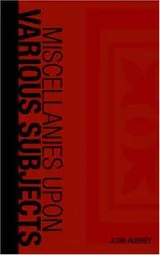 Cover of Miscellanies upon Various Subjects