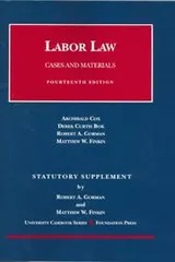 Cover of 2006 Case and Statutory Supplement to Cases and Materials on Labor Law
