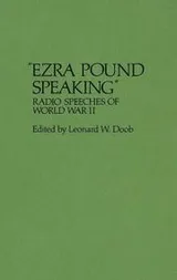 Cover of "Ezra Pound speaking"