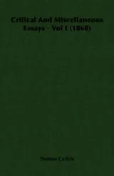 Cover of Critical And Miscellaneous Essays - Vol I (1868)