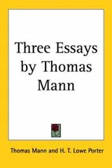 Cover of Three Essays by Thomas Mann