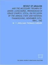 Cover of Revolt of Absalom: and the necessary triumph of union