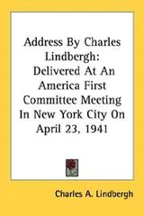 Cover of Address By Charles Lindbergh