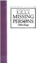 Cover of Missing persons and other essays