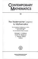 Cover of The Rademacher legacy to mathematics