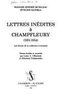 Cover of Lettres inédites à Champfleury (1851-1854)