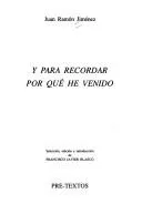 Cover of Y para recordar por qué he venido