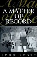 Cover of A matter of record