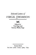 Cover of Selected letters of Virgil Thomson