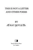 Cover of This is not a letter and other poems
