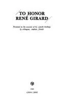 Cover of To honor René Girard