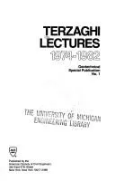 Cover of Terzaghi lectures, 1974-1982
