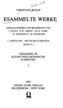 Cover of Gesammelte kleine philosophische Schriften