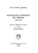 Cover of Antolojía jeneral en prosa (1898-1954)