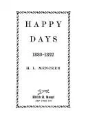 Cover of Happy days, 1880-1892