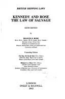 Cover of Kennedy and Rose, the law of salvage