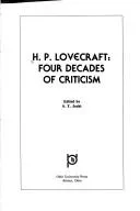 Cover of H. P. Lovecraft, four decades of criticism