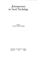 Cover of Retrospections on social psychology