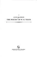 Cover of The poetry of W.B. Yeats