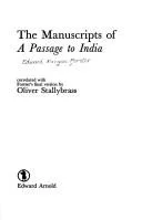 Cover of The manuscripts of A Passage to India