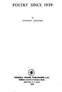 Cover of Poetry since 1939