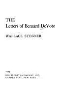 Cover of The letters of Bernard DeVoto
