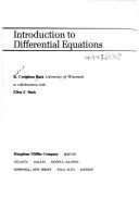 Cover of Introduction to differential equations