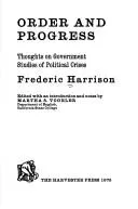 Cover of Order and progress