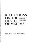 Cover of Reflections on the death of Mishima