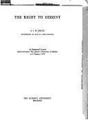 Cover of The right to dissent