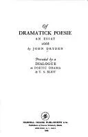 Cover of Of dramatick poesie