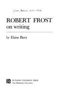 Cover of Robert Frost on writing