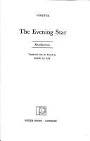 Cover of The evening star: recollections