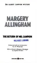 Cover of The return of Mr. Campion