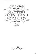 Cover of Matters of fact and of fiction